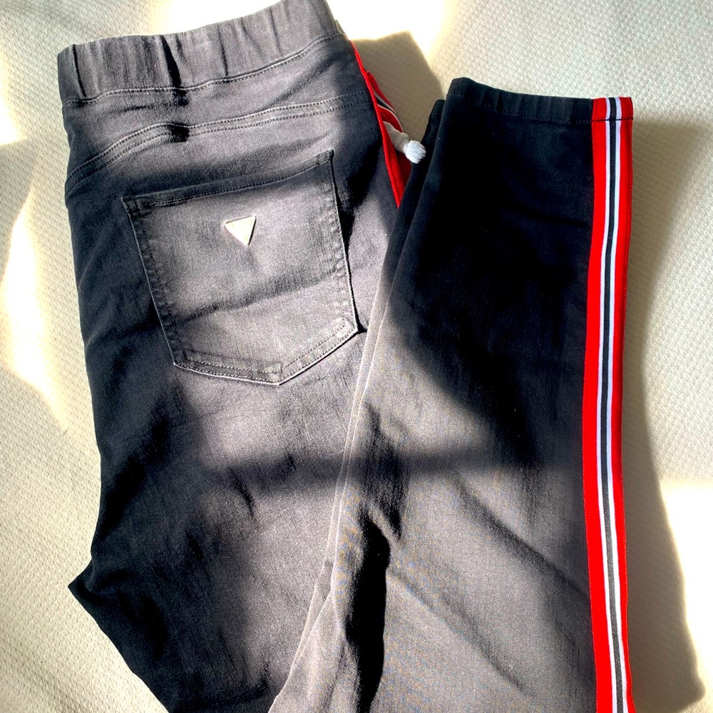 Guess Jeans Black Drawstring Pants Size XL